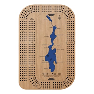 Priest Lake Cribbage Board - 3D