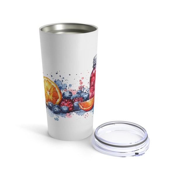 Fruit Tumbler 20oz, fruit design, steel tumbler, wiederverwendbar, summer tumbler, Geschenk für sie, gift for him, fruit, summer vibes