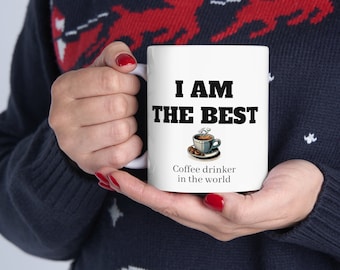 Tazza per il miglior bevitore di caffè, regalo divertente per gli amanti del caffè, in ceramica da 325 ml
