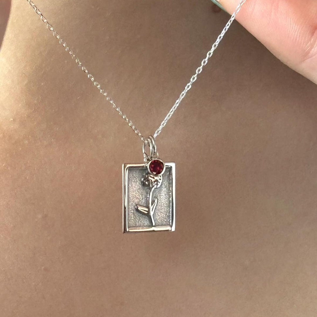 Personalized Birthstone Flower Necklace Unique Custom Gift for Mothers ...