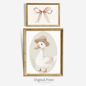 Printable Neutral Nursery Gallery Wall Set of Two I Girl Nursery Print I Minimalistic Paintings I Digital Download Art