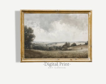 Printable Countryside Landscape Painting I Antique Digital Print I Digital Landscape Art I Vintage Oil Art I Digital Download Art