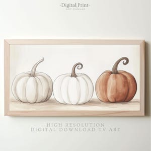 Watercolor Pumpkins Samsung TV Frame Art I Fall Painting I Instant Download TV Art I Digital Download