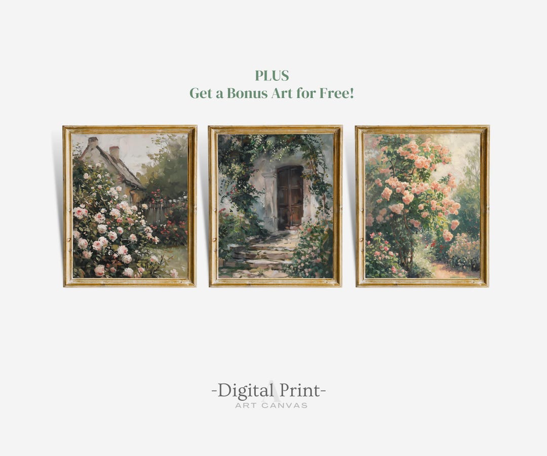 Printable Gallery Wall Set of Three I Neutral Gallery Wall Print I Vintage Prints I Digital Download Art - Etsy Japan