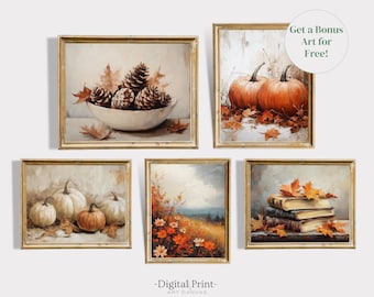 Fall Gallery Wall Art Set | Vintage Autumn Prints (Digital Download)