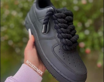 Matt Schwarz Seil-Spitze Kundenspezifische Airforce1s