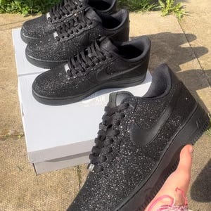 Mens Black Glitter Custom AirForce1s