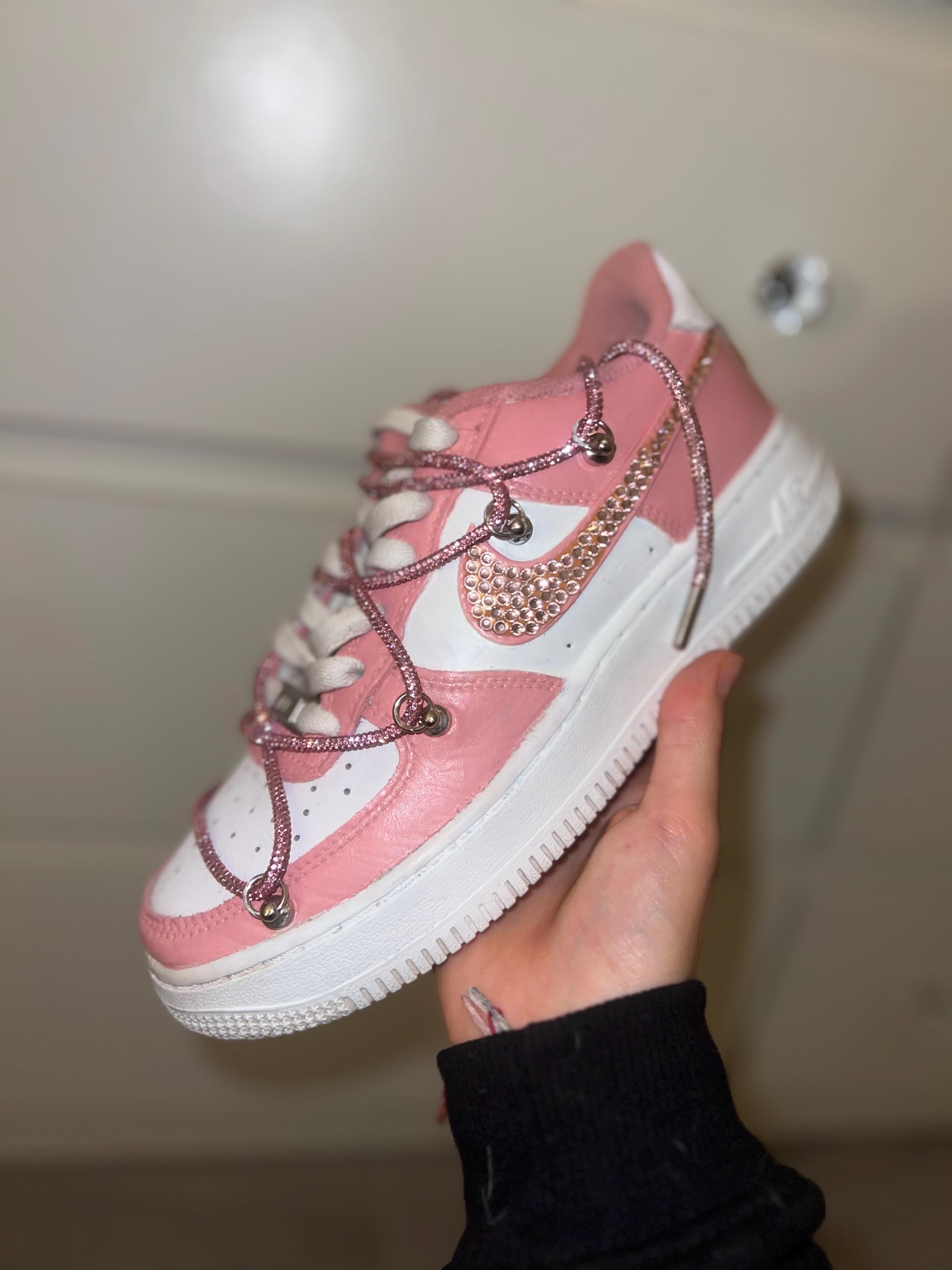 Pink rhinestone Bling Custom Airforces
