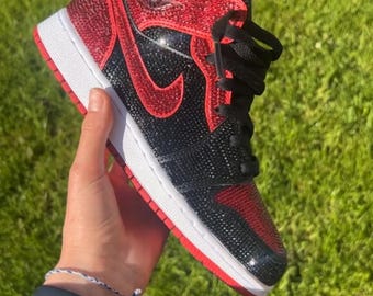 Zapatillas Jordan 1 personalizadas totalmente adornadas con brillantes