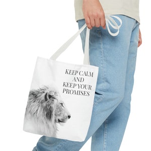 Wild Elegance Tote Bag, Katachtige Liefde Tote Bag, Empowering Lion Tote Bag, Dieren Tote Bag afbeelding 6