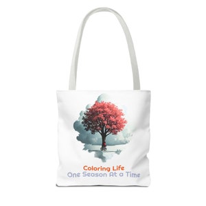Kleuren van het leven Tote Bag, Seasons Tree Tote Bag, Park Ride Tote Bag afbeelding 1