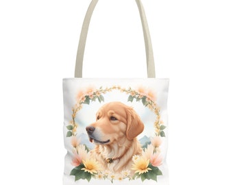 Labrador Dog Tote Bag, Floral Tote Bag, Dieren Tote Bag