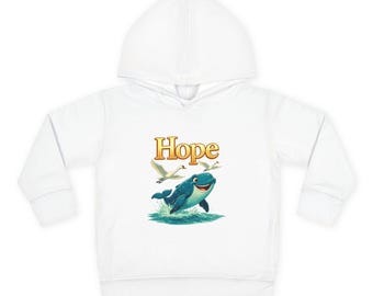 Hope dolphin illustration Toddler Hoodie | Whale graphic sweater