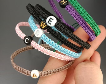 Set of Personalized Initial Bracelet, Custom Friendship