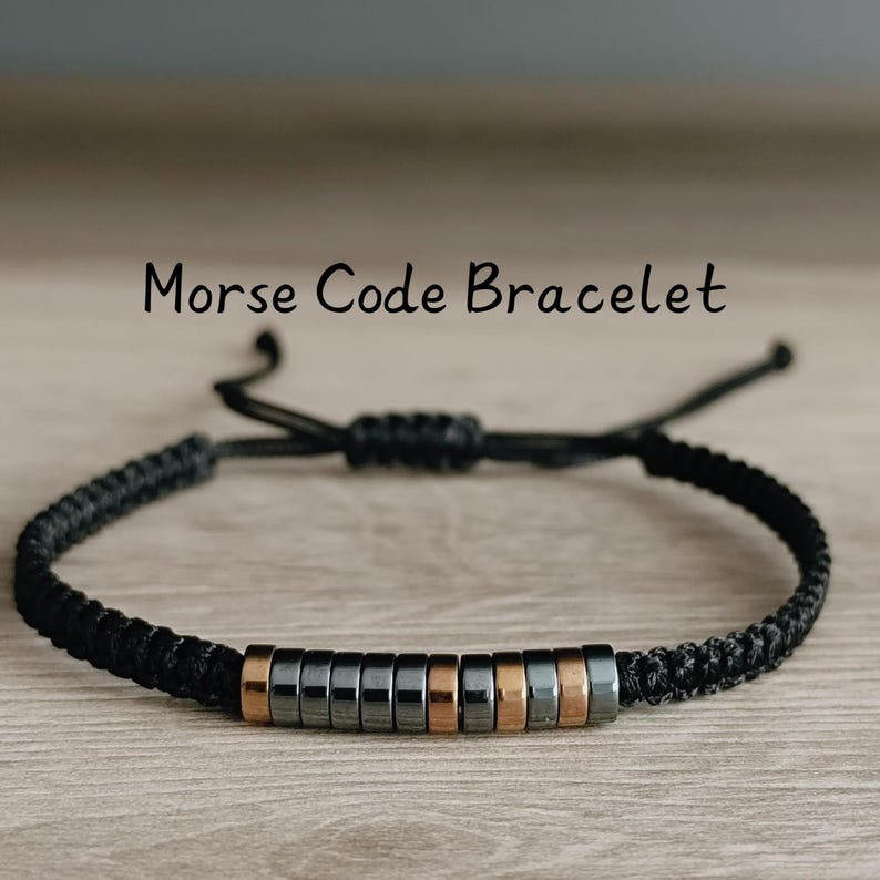 BRAIDED CORD AND BEADS BRACELET SET main image 0