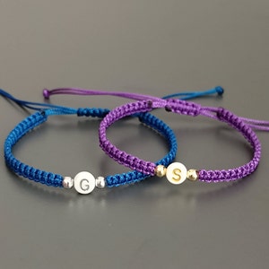 Set of 2 Custom Initial Matching Bracelet Gift for Women, Men, Kids, Family, Friendship, Best friend, Anniversary, Couples, Gf, Bf, Bff