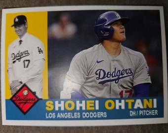 New 1960 Topps Style SHOHEI OHTANI #40 Dodgers Angels Novelty Baseball Card MINT