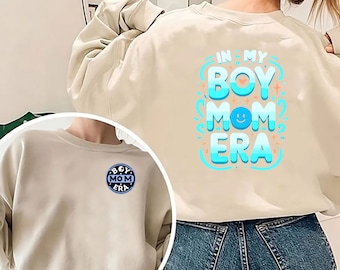 My Boy Mom Era Front & Back Logo Sweatshirt, boy mom sweat shirt, boy mom sweats, camo boy mom sweatshirt Gift Idea women sweatshirt