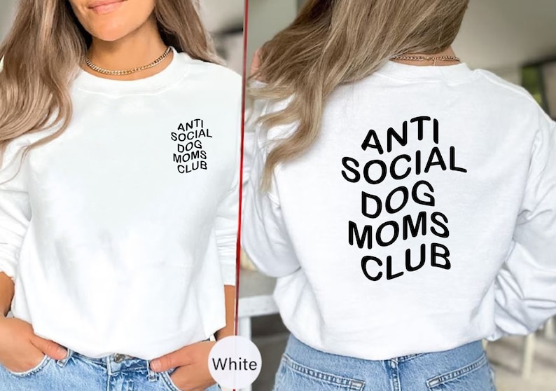 Anti Social Dog Mom Club Hoodie for Women, Personalised Dog Hoodie Gift, Personalisable Dog Mom Hoodie, Custom Dog Mama Sweatshirt Gift Idea image 6