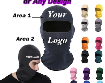 Vollgesichtsmaske Ski Balaclava/Skimaske - verschiedene Farben - Gestrickte Balaclava - Personalisierte Skimaske-Wunschtext bestickt