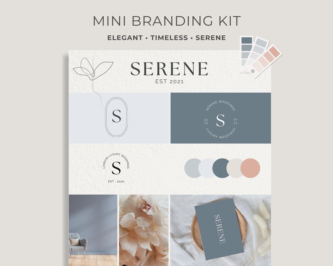 Blue Branding Kit, Mini Branding Kit, Wedding Brand Kit, Branding Kit ...