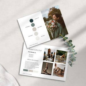 Wellness Brand Kit: Green Brand Identity, Logo Templates (Canva Editable) image 6