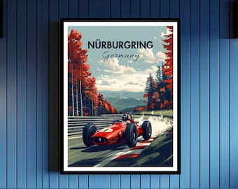 Nurburgring F1 Poster: Vintage Grand Prix Racing Art