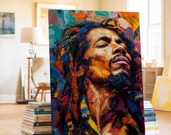 Bob Marley Canvas Wall Art, Reggae Music, Rasta Decor
