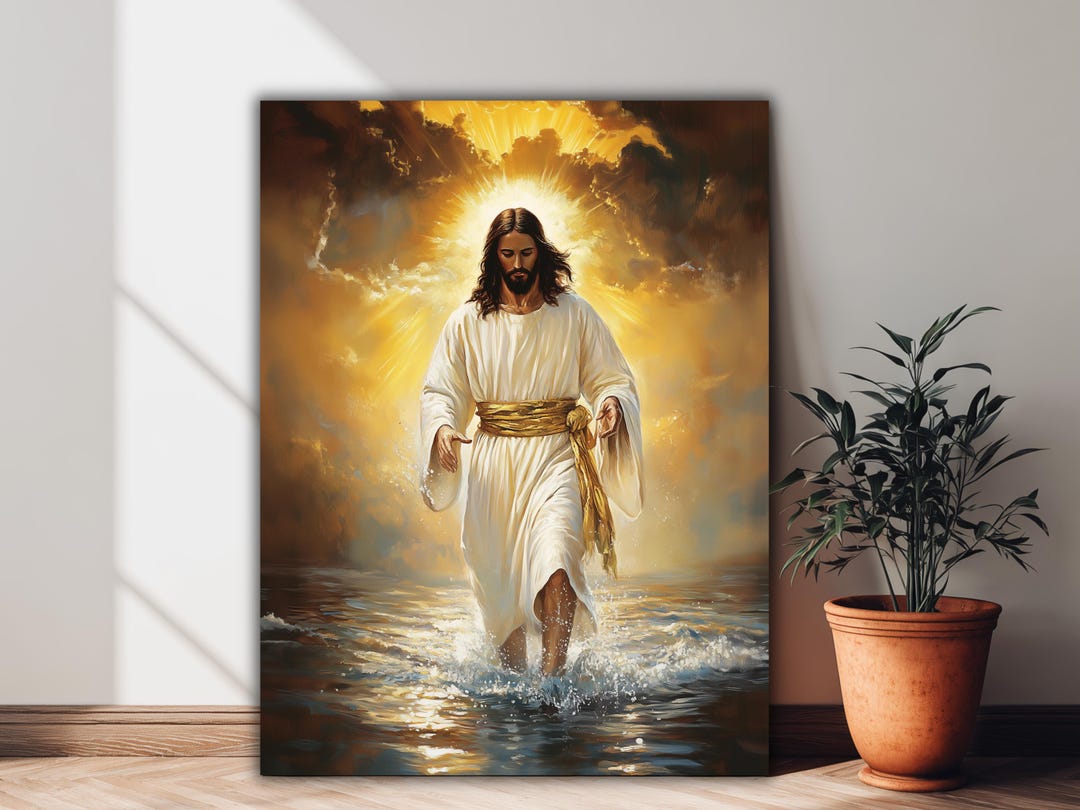 Jesus Christ Canvas Wall Art Print - Divine Light Spiritual Painting ...