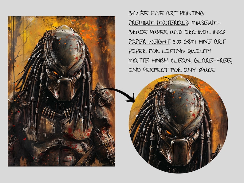 Predator Movie Poster Giclée Art Print – Sci-fi Wall Decor, Yautja ...