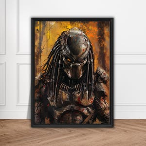 Predator Movie Poster, Sci-Fi Wall Art, Yautja Poster, Predator Helmet Artwork, Alien Hunter Wall Decor, Predator Gift for Fans,Movie Poster