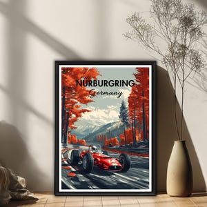 Nürburgring Racing Poster, Classic Motorsport Wall Art, German Circuit Print, Car Enthusiast Gift, Vintage Racing Track Decor, Retro F1