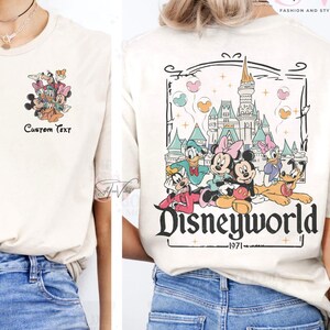Custom Disneyworld 2 side Shirt, Vintage Disneyworld Est 1971, Disney Vacation Shirt, Mickey And Friends T-shirt, Retro Walt Disney Shirts