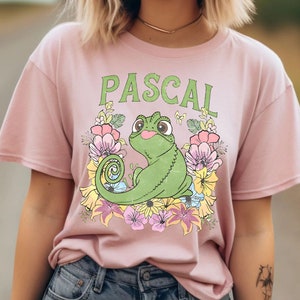 Retro Disney Tangled Shirt, Funny Disney Pascal Floral T-shirt, Rapunzel Princess Tee, WDW Magic Kingdom, Disneyland Trip Shirt