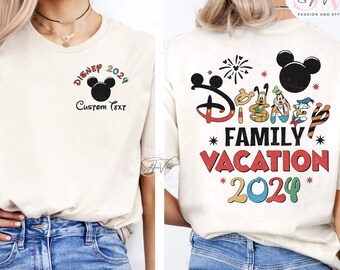 Personalisiertes Disney Familien-Shirt, Vintage Disney Reise passender Familienurlaub, personalisiertes Disney-Geburtstags-Familien-T-Shirt, Disney passend 2025