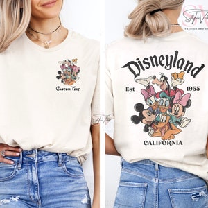 Custom Disneyland California Shirt, Vintage Disneyland Est 1955, Disney Vacation Shirt, Mickey And Friends Tshirt, Retro Walt Disney Shirt