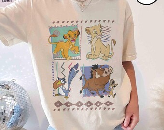Retro 90s Disney Lion King Simba And Timon Comfort Colors Shirt, Vintage Lion King T-Shirt, Hakuna Matata Shirt, Disney Family Trip Shirts