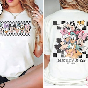 Vintage Mickey & Co Est 1928 Shirt, Mickey And Friends Shirt, Disney Family Vacation Checkered  Shirt, Disneyland Shirts, Disney Trip Tee