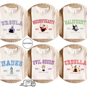Disney Villains Shirt, Ursula Disney, Cruella De Vil Disney, Maleficent Disney, Evil Queen Disney Tee, Queen of Hearths Disneyland Shirt