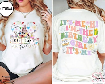 Disney Birthday Girl Custom Name Shirt, It&#39;s Me Hi I&#39;m The Birthday Girl It&#39;s Me Tee, Mickey And Friends, Best Birthday Ever, Birthday Gifts