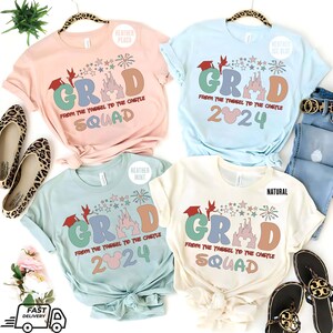 Disney Graduate Shirt, Graduate 2024 Tshirt, Disney Grad Shirts, Disney Grad Mom, Disney Grad Dad Shirt, Disney Family Squad Graduation Tee