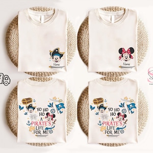 Disney Pirate Cruise Shirts, Mickey and Minnie Mouse Pirate Shirt, Yo Ho Ho Pirate&#39;s Life For Me Shirt, Disney Couple Cruising Trip Shirt