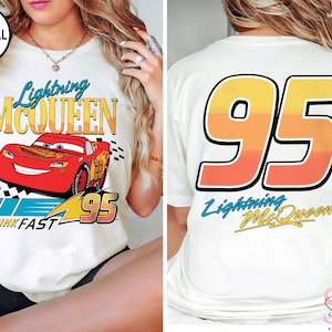 Vintage Lightning Mcqueen Two Sided Shirt, Kids Disney Shirt, Disney Cars Tee, Cars Family Vacation Shirt, Cars land Shirt, Disney Birrthday