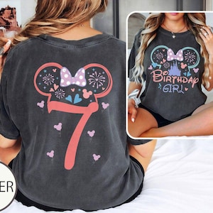 Personalized Disney Birthday Girl Shirt, Birthday Girl Custom Tshirt, Gift for Birthday Girl, Disney Birthday Party Gift Tee, Disney Kid