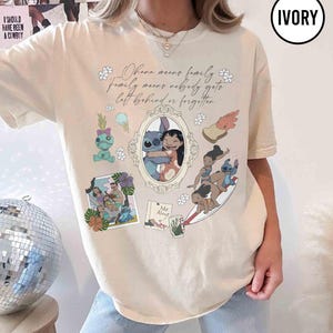 Camiseta de Disney Lilo y Stitch, camiseta de personaje mágico de dibujos animados, atuendo de parque temático, camiseta inspirada en Stitch y Lilo, camiseta de Disney Ohana Family Means