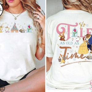 Vintage Disney Beauty and the Beast Belle Princess Comfort Colors 2-sided Shirt, Tale as old as time Disneyland Walt Disneyworld Trip Shirt