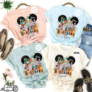 Personalized Mickey and Friends Epcot Birthday Shirts, Disney Birthday Family Matching Shirt, Birthday Boy Girl Squad Crew, Epcot Trip Tee