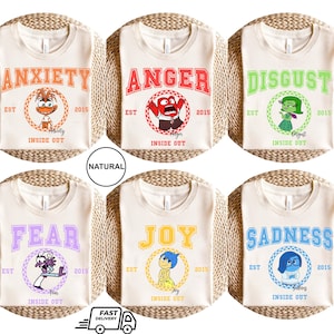 Koszulka Inside Out Characters, Koszulka Inside Out, Koszulka Inside Out Group Matching Tee, Inside Out Family Party, Bluza z kapturem na Halloween