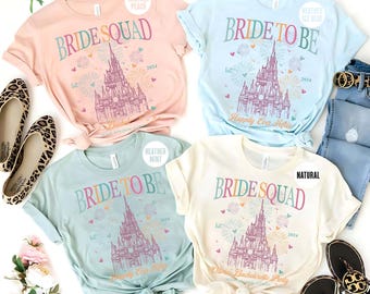 Chemise personnalisée EVJF Disney, chemise Magic Kingdom, chemise future mariée, chemise escouade mariée, chemise mariée équipe Disney, couple Disney