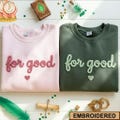 For Good Chenille Yarn Embroidered Sweatshirt, Good Wicked Inspired Sweatshirt, Aesthetic Changed For Good Sweatshirt, Wizard Of Oz Sweater product logo